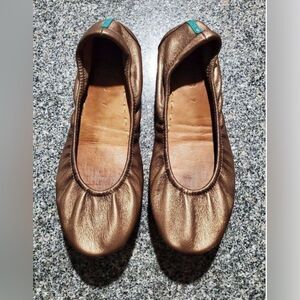 Tieks Metallic Bronze Leather scrunched Ballet flats Women’s size 7M US/38EU